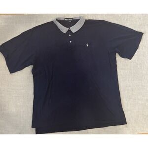 Polo Ralph Lauren 100% Cotton Shirt Large Blue Pony Short Sleeve Golf- mens XXL